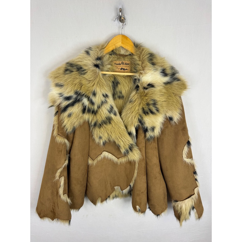 Powder River Outfitters Panhandle Slim Faux Suede Fur Trim Western Jacket XL